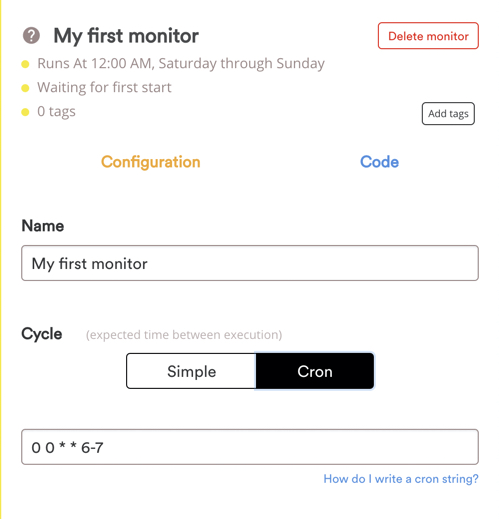 cronstring config